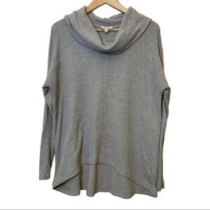 Lucky Brand Gray Thermal Waffle Knit Cowl Neck Long Sleeve Shirt